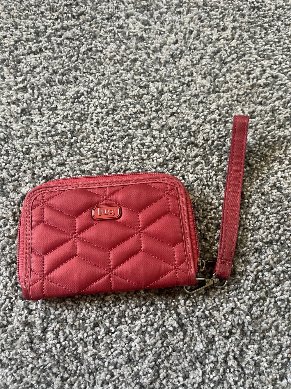 lug Quilted mauve burgundy Wristlet Wallet - Lug